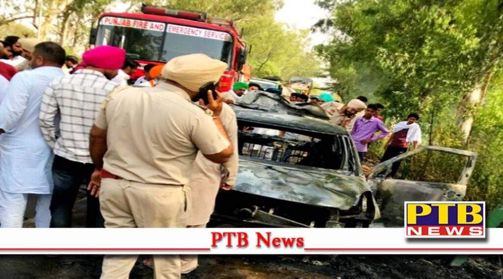 driver burns to death after his car catches fire in faridkot punjab