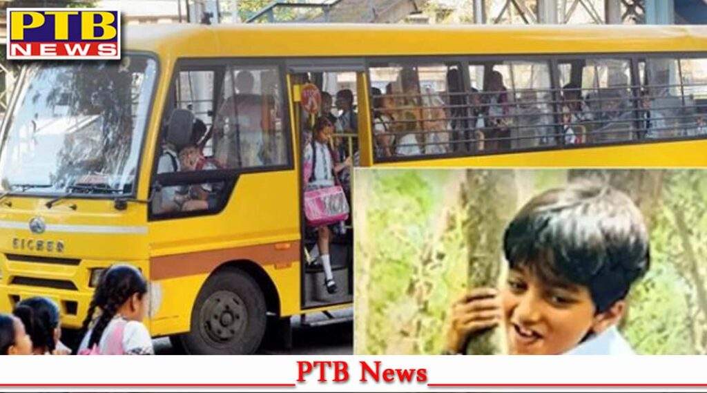 ghaziabad student head out window school bus