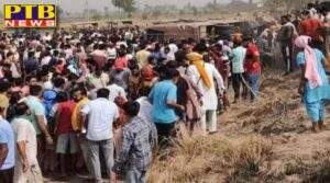 In a road accident in Punjab the bus overturned in the field many people were seriously injured