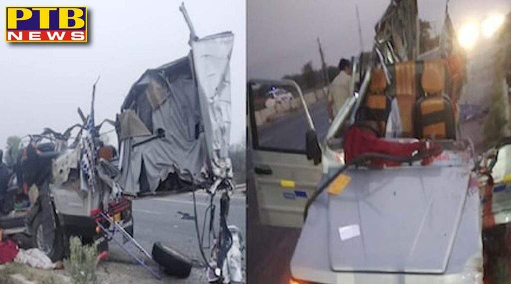 cruiser car collides with truck in haryana 5 killed 12 injured