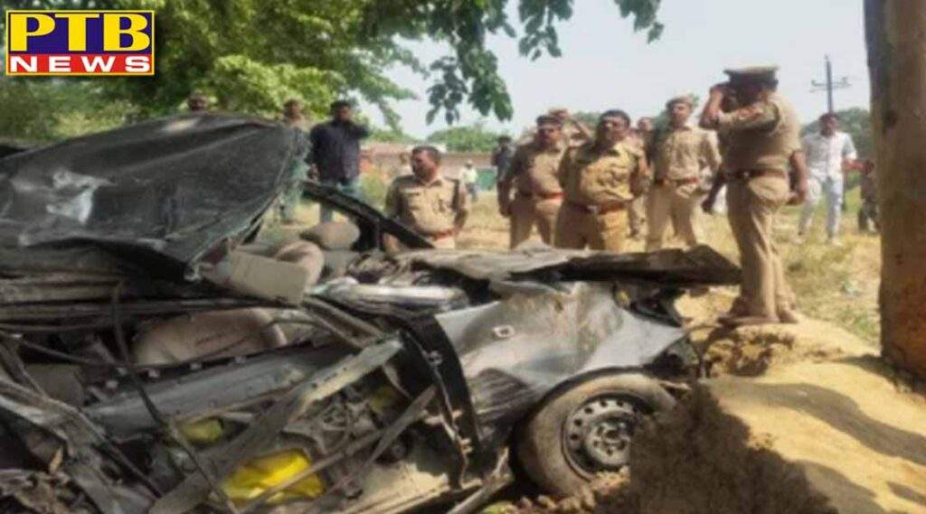 car of baratis collided with electric pole six killed five injured in