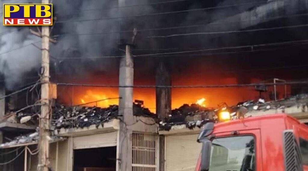 fire breaks out building near pillar no 544 mundka metro station delhi