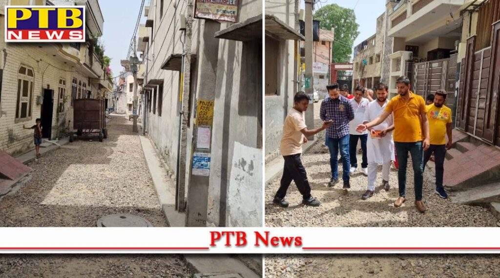 Rajan Arora son of MLA Raman Arora who arrived in Jalandhar ward number 68 inspected the pending works for the last two months