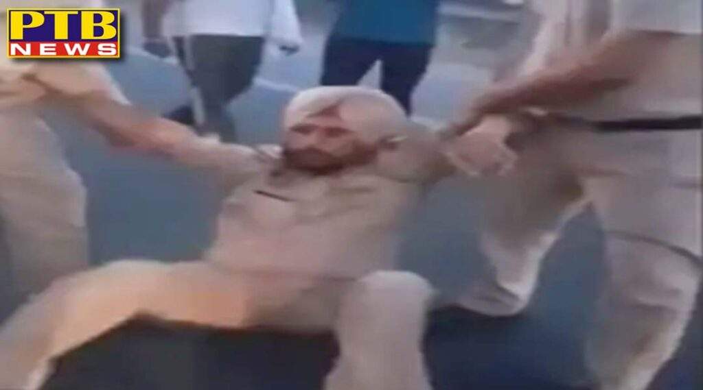 Drunk video of Punjab policeman goes viral bike collides with car 2 youths injured