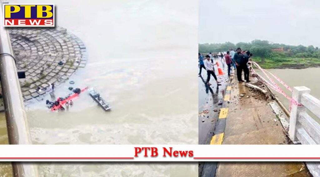 mp bus full passengers fell into narmada river due loss balance 15 killed