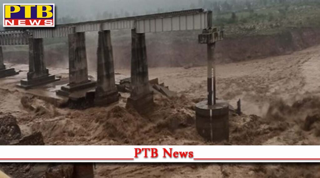 pathankot chakki bridge washed away water after heavy rain Punjab