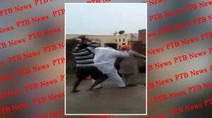 Conflict broke out between two groups regarding Granthi Singh of Gurdwara Sahib fiercely running poles and weapons Amritsar Punjab
