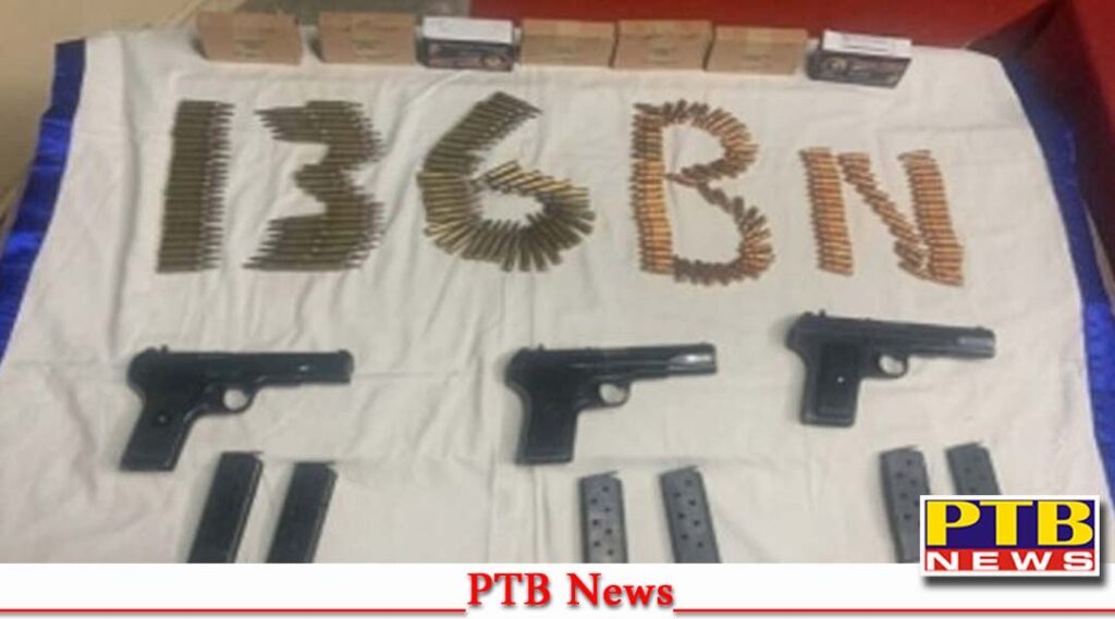 bsf recovers huge cache arms and cartridges including ak 47 rifles