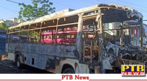 fire broke out in the bus On diwali driver and conductor burnt alive