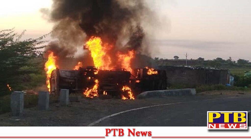 petrol and diesel looted after tanker overturned girls skeleton made after explosion many people including children caught fire
