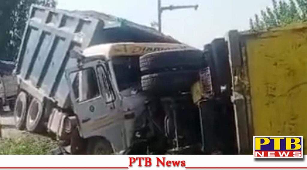 punjab ludhiana news tippers clashed ludhianas ladowal bridge accident happened while saving stray animal PTB Big Breaking News