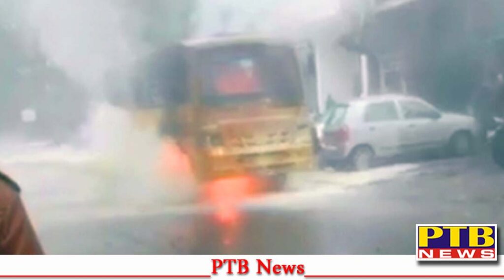 big accident chandigarh school bus full of children caught fire Big Sad News