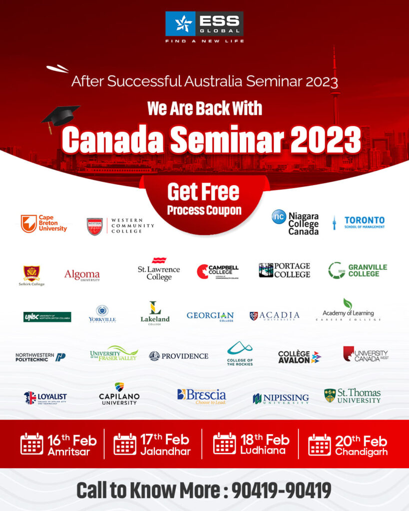Canada Seminar 2023 to be organized at ESS Global from 16 February 2023 Punjab