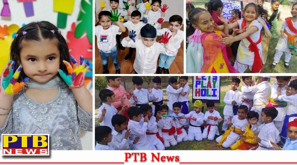 Students of Innokids and College of Education of Innocent Hearts played Holi with organic colours and flowers