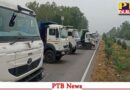 punjab news protest in sahnewal Tipper owners of Punjab protest on National Highway