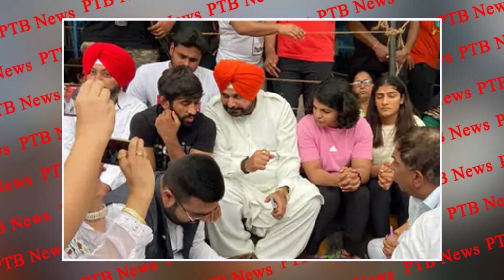 punjab amritsar navjot singh sidhu congress leader wrestlers protest against brij bhushan sharan singh wfi jantar mantar bjp Big News