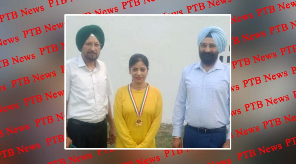 Staff member of St. Soldier of Institution Group Surekha Sharma won gold medal in 10 meter air pistol Punjab Jalandhar