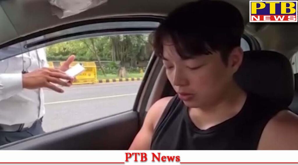 delhi-traffic-policemans-exploit-took-bribe-from-korean-citizen-5000-recovered-in-the-name-of-fine-suspended-after-the-video-went-viral