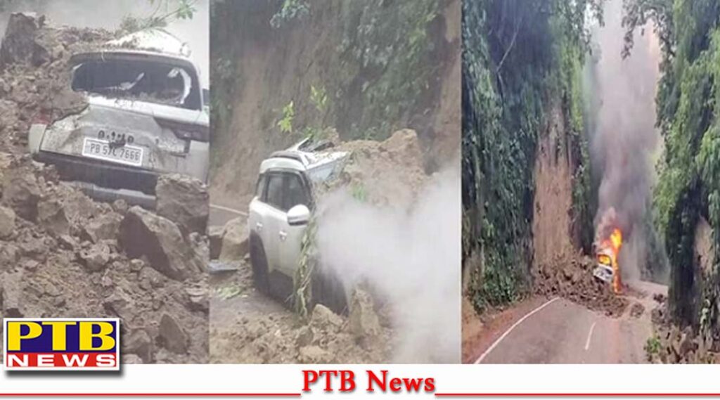 landslide-on-the-car-moving-from-the-hill-fire-broke-out-the-driver-saved-his-life-by-running-away