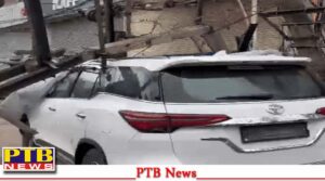 punjab-jalandhar-posh-area-model-town-over-speeding-fortuner-collides-electric-poles-and-transformer-big-accident