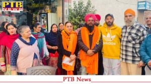 aap-candidate-from-ward-number-5-navdeep-kaur-husband-and-aap-leader-lagandeep-did-door-to-door-campaigning-jalandhar