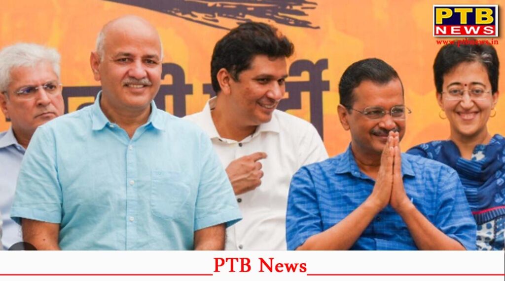 Arvind Kejriwal and Manish Sisodia outside court after liquor policy case verdict