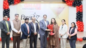 Students performing at Kshitij 2026 during annual inter college meet at GNA University