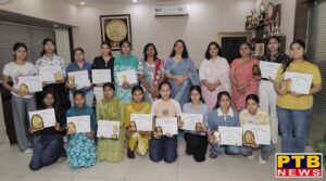 Awarded meritorious students of Economics Association of PCM S.D.College for Women Jalandhar