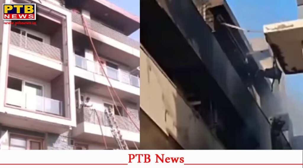 fire incident vivek vihar delhi area building in shahdara caught fire