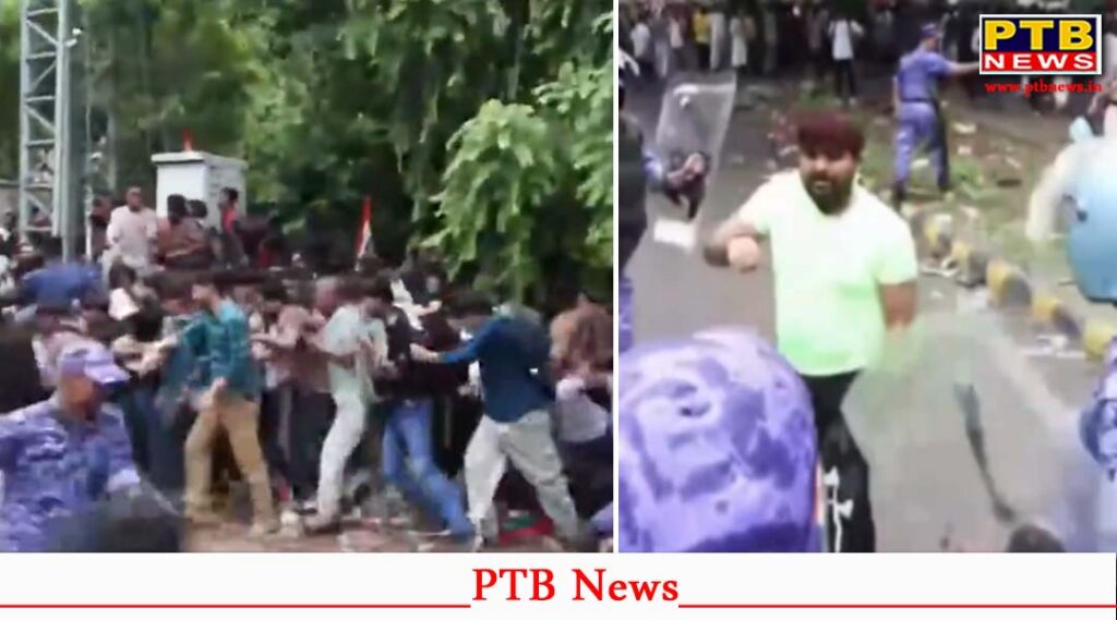 delhi police lathi charged Cockroach Janata Party protesters marching towards parliament