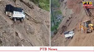 heavy rain wreak havoc himachal hillside collapses onto moving vehicle in chamba