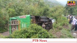 himachal mandi bus accident private bus overturns near bhawana chowk 19 injured