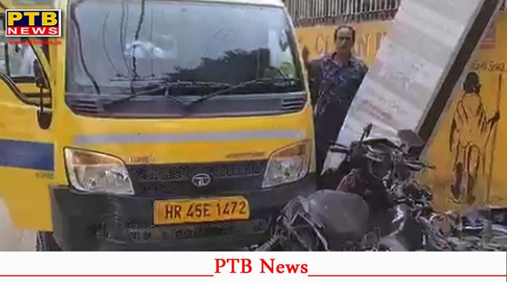 karnal gharaunda karnal school van accident truck collision many students injured