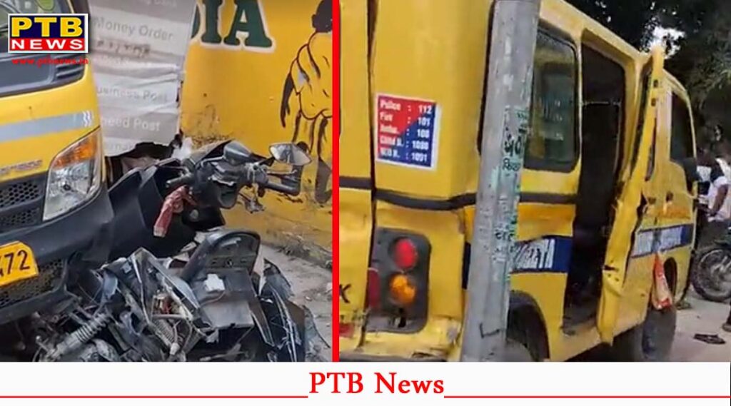 karnal gharaunda karnal school van accident truck collision many students injured